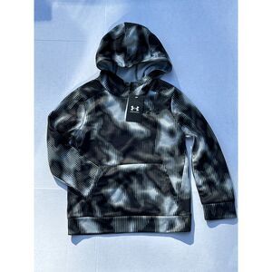 Under Armour Boys Black Fleece Pullover Hoodie Sweatshirt NEW Youth Small